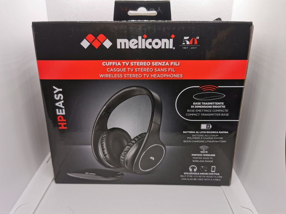 (Bild für) Meliconi HP Easy Stereo-Kopfhörer Schwarz Funk Sender Basis Kopfhörer